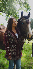 Burgundy Bandana Cardigan